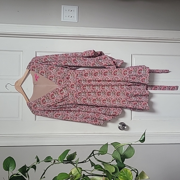 Betsey Johnson Pink Floral Midi Dress - Picture 1 of 7